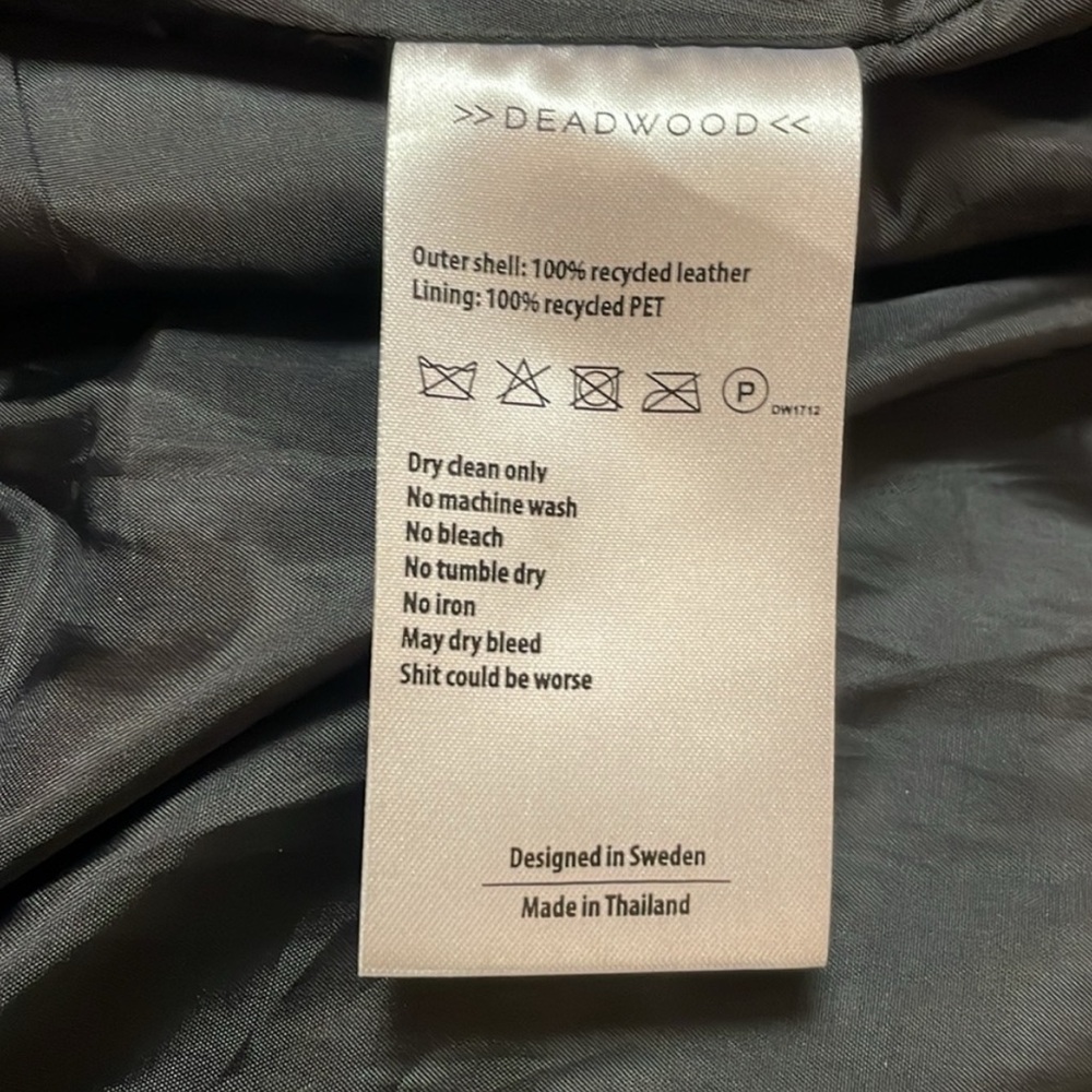 Deadwood Depeche Mode Leather Jacket size 44 (size 12/XXL). - Picture 5 of 8